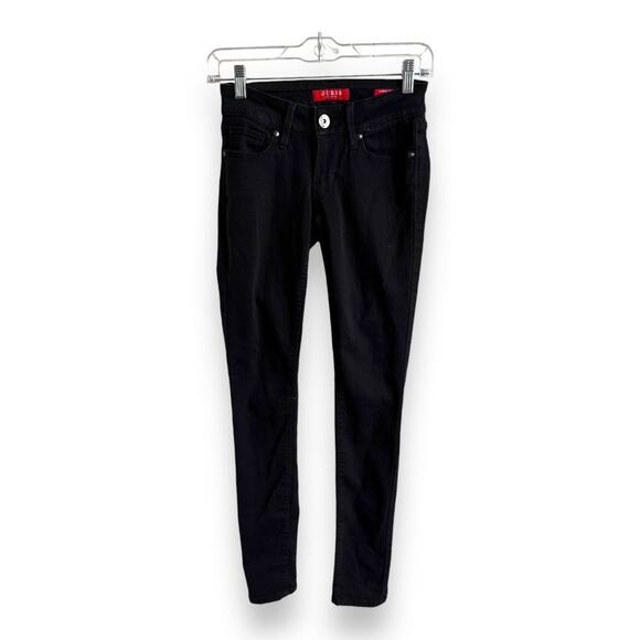 Guess Womens Jeans 24 Medium Rise Curvy Skinny Sienna Black Denim Stretchy - Picture 2 of 9
